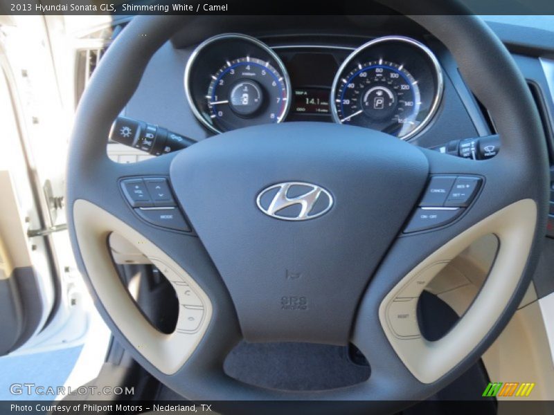 Shimmering White / Camel 2013 Hyundai Sonata GLS
