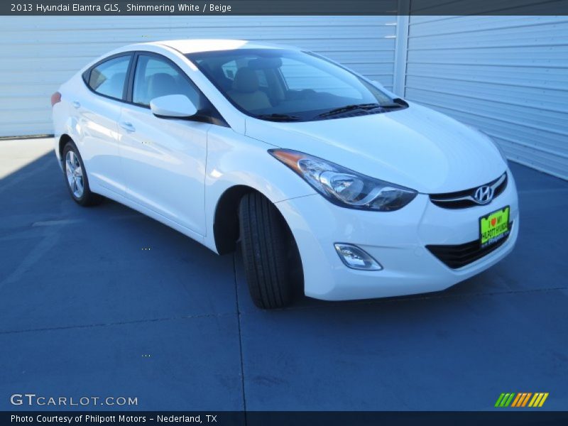 Shimmering White / Beige 2013 Hyundai Elantra GLS
