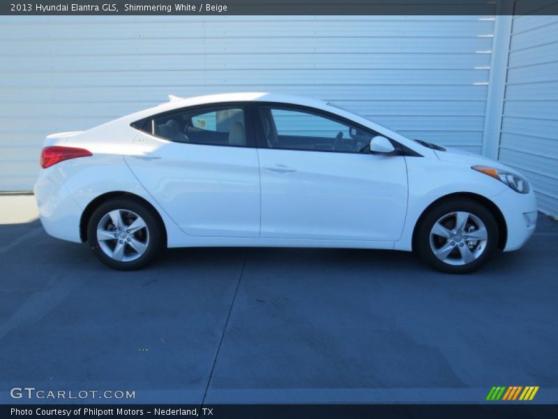 Shimmering White / Beige 2013 Hyundai Elantra GLS