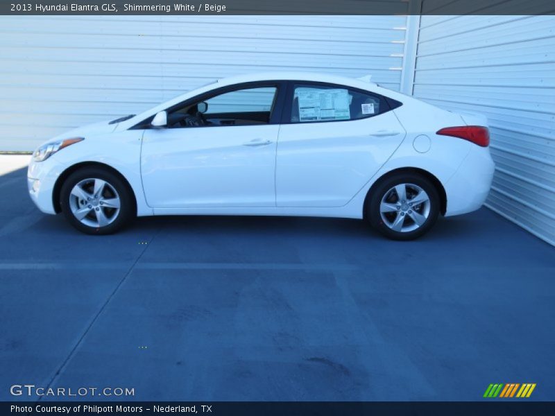 Shimmering White / Beige 2013 Hyundai Elantra GLS