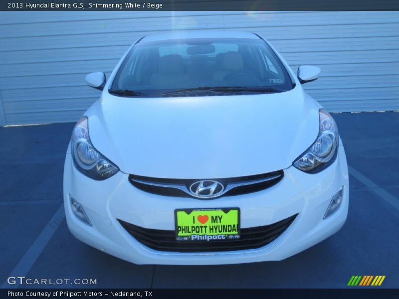 Shimmering White / Beige 2013 Hyundai Elantra GLS