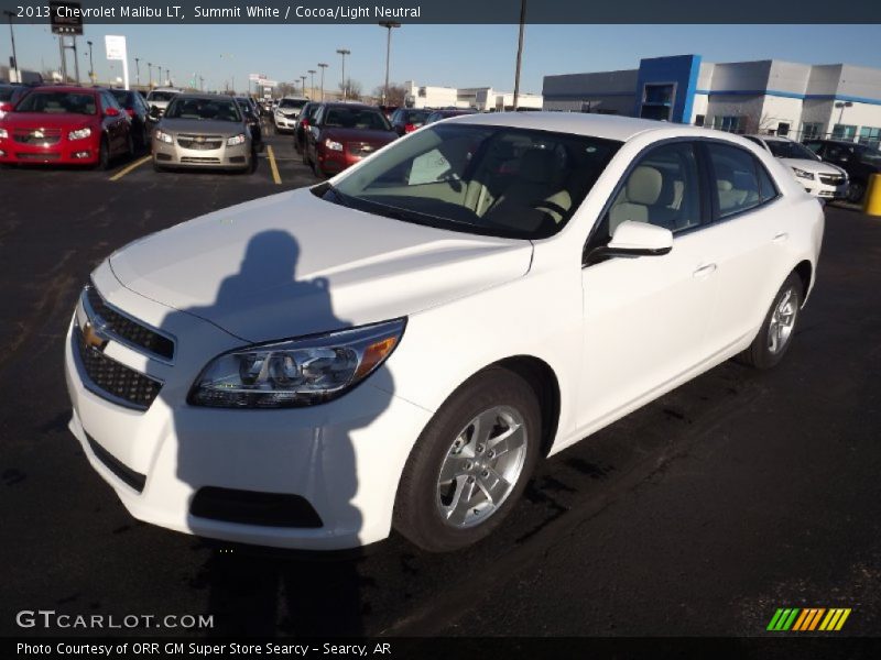 Summit White / Cocoa/Light Neutral 2013 Chevrolet Malibu LT