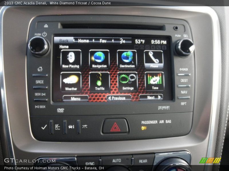 Controls of 2013 Acadia Denali