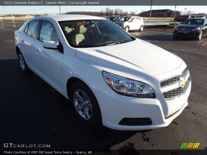 Summit White / Cocoa/Light Neutral 2013 Chevrolet Malibu LT