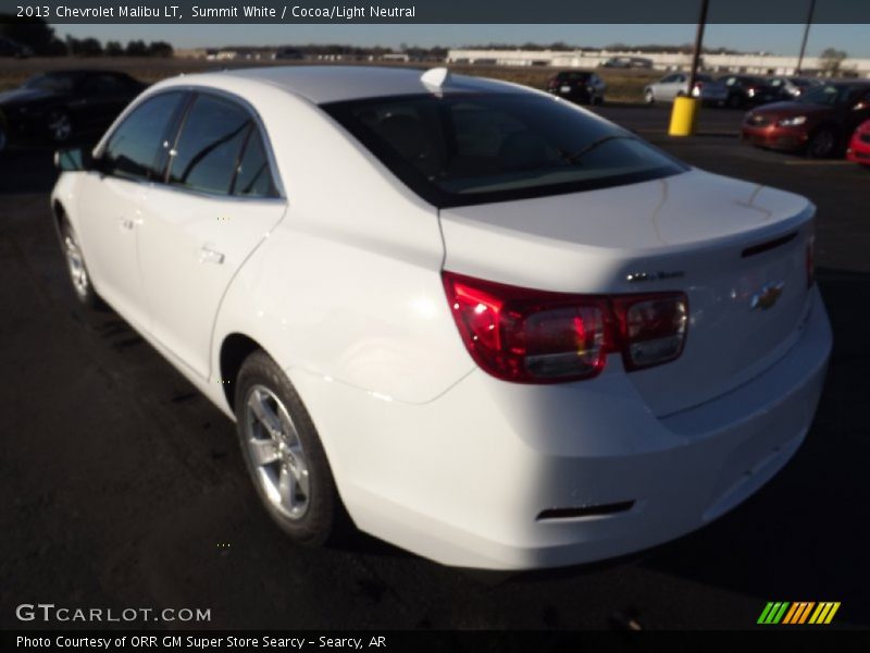 Summit White / Cocoa/Light Neutral 2013 Chevrolet Malibu LT