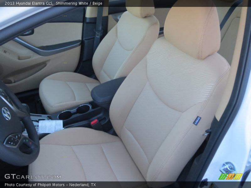 Shimmering White / Beige 2013 Hyundai Elantra GLS