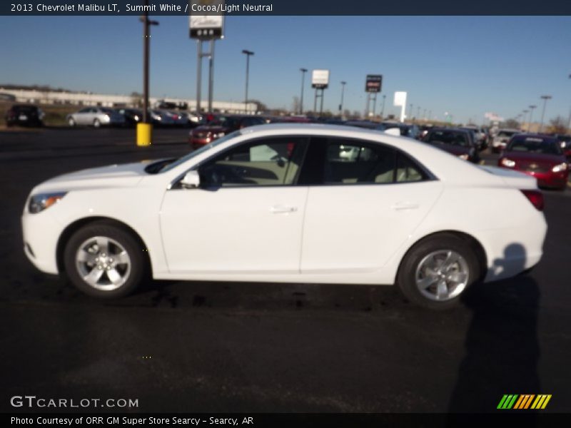 Summit White / Cocoa/Light Neutral 2013 Chevrolet Malibu LT