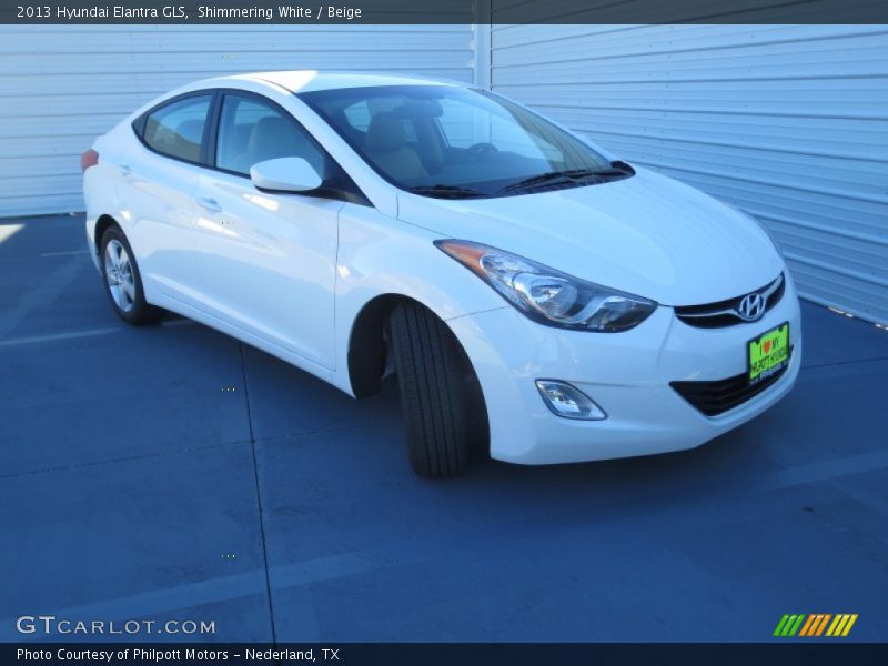Shimmering White / Beige 2013 Hyundai Elantra GLS