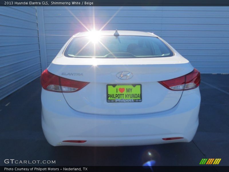 Shimmering White / Beige 2013 Hyundai Elantra GLS