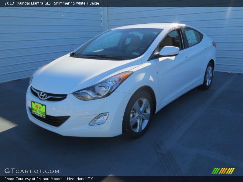 Shimmering White / Beige 2013 Hyundai Elantra GLS