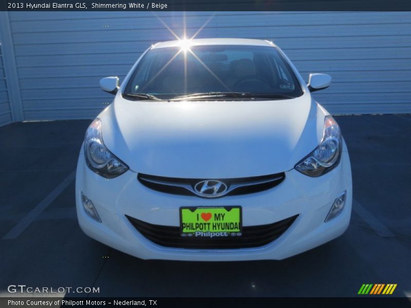 Shimmering White / Beige 2013 Hyundai Elantra GLS