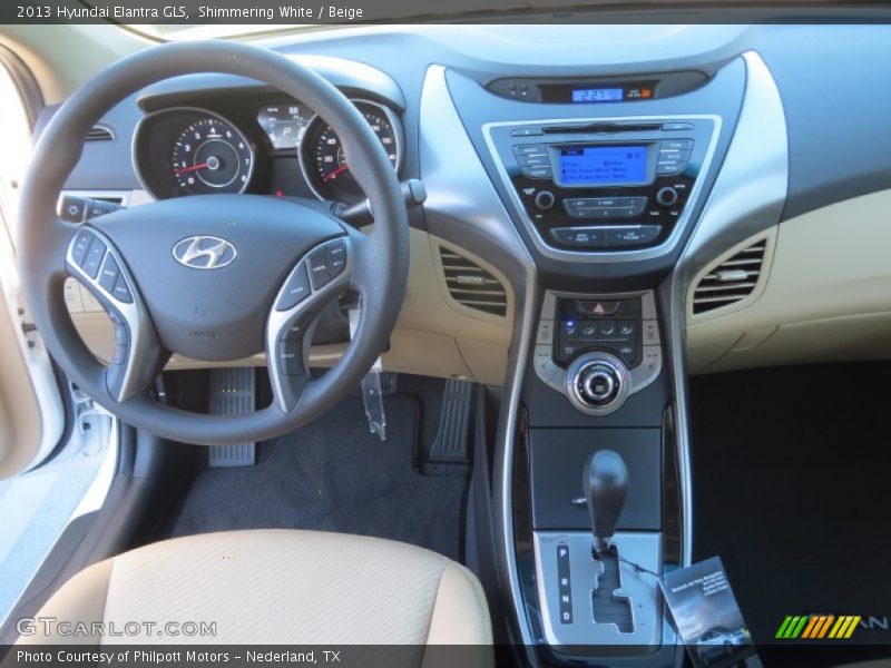 Shimmering White / Beige 2013 Hyundai Elantra GLS