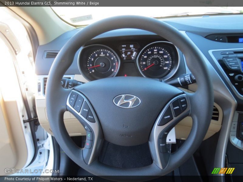 Shimmering White / Beige 2013 Hyundai Elantra GLS