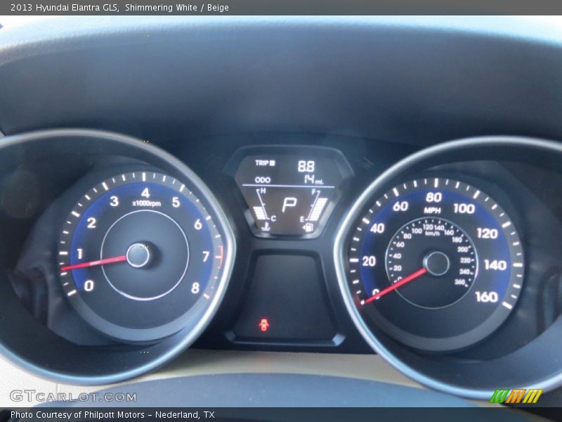 Shimmering White / Beige 2013 Hyundai Elantra GLS