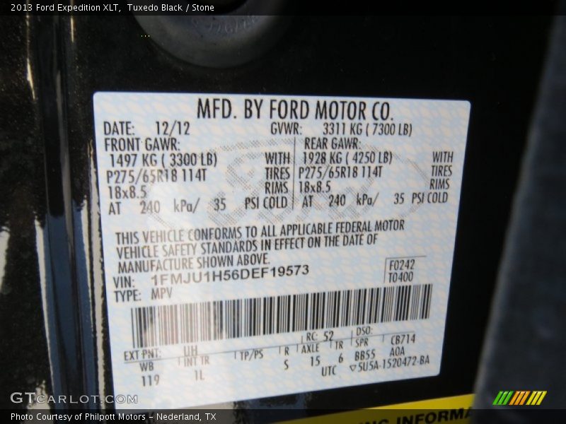 Tuxedo Black / Stone 2013 Ford Expedition XLT