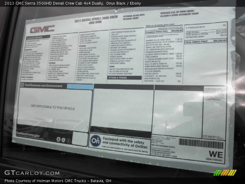 2013 Sierra 3500HD Denali Crew Cab 4x4 Dually Window Sticker