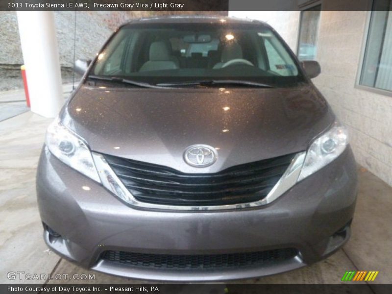 Predawn Gray Mica / Light Gray 2013 Toyota Sienna LE AWD
