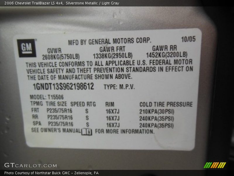 Silverstone Metallic / Light Gray 2006 Chevrolet TrailBlazer LS 4x4