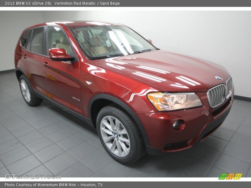 Vermillion Red Metallic / Sand Beige 2013 BMW X3 xDrive 28i