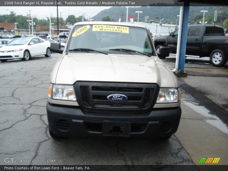 Pueblo Gold Metallic / Medium Pebble Tan 2008 Ford Ranger XL Regular Cab