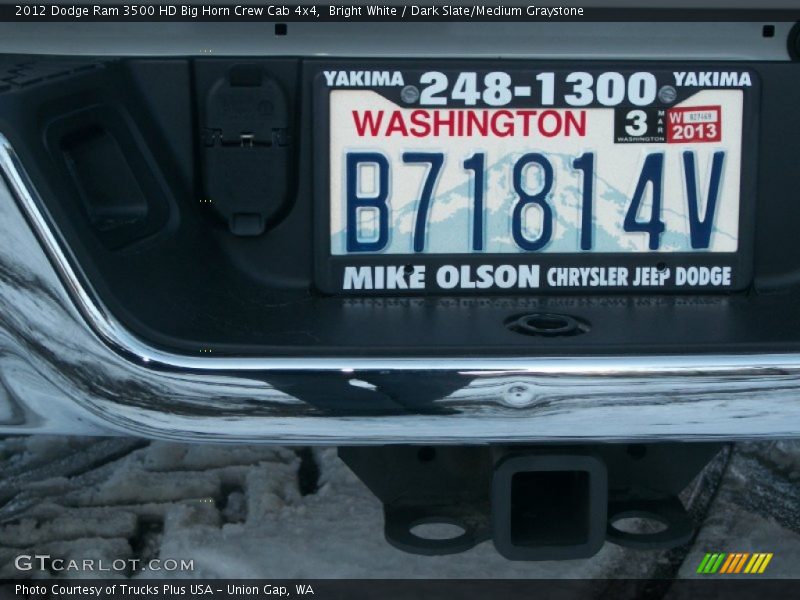Bright White / Dark Slate/Medium Graystone 2012 Dodge Ram 3500 HD Big Horn Crew Cab 4x4
