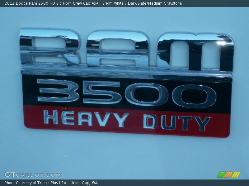 Bright White / Dark Slate/Medium Graystone 2012 Dodge Ram 3500 HD Big Horn Crew Cab 4x4