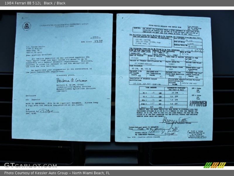 Black / Black 1984 Ferrari BB 512i