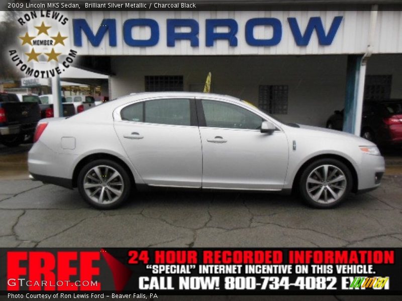 Brilliant Silver Metallic / Charcoal Black 2009 Lincoln MKS Sedan