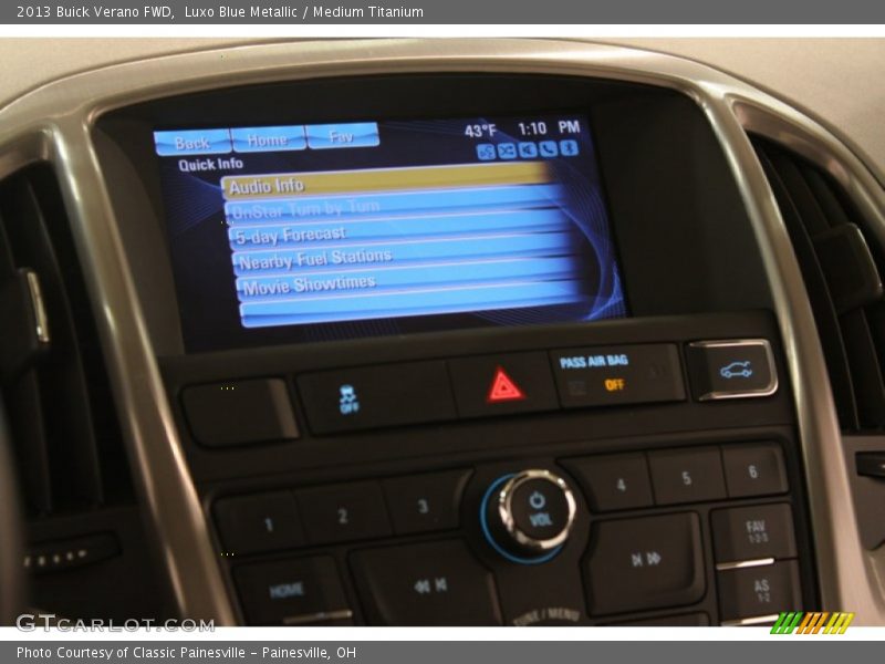Luxo Blue Metallic / Medium Titanium 2013 Buick Verano FWD