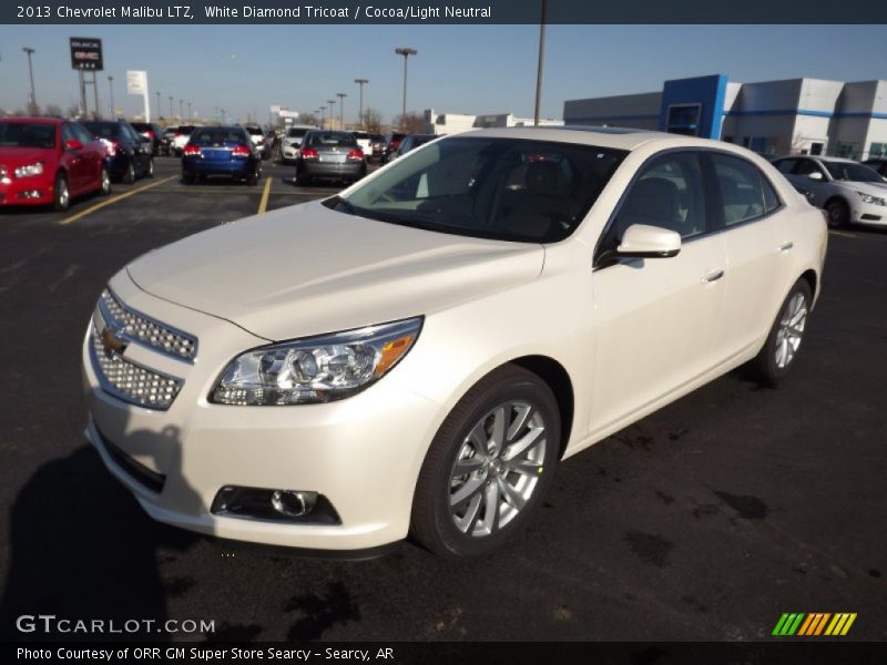 White Diamond Tricoat / Cocoa/Light Neutral 2013 Chevrolet Malibu LTZ