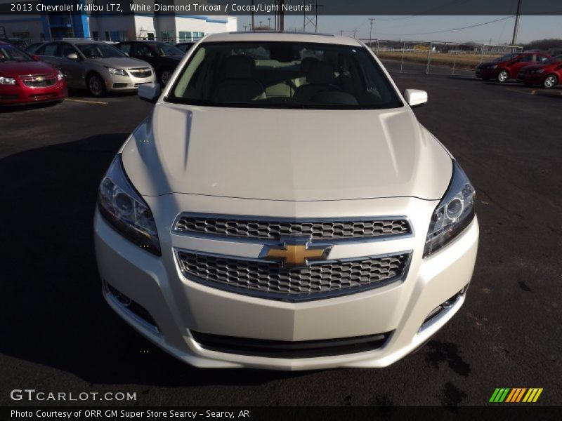 White Diamond Tricoat / Cocoa/Light Neutral 2013 Chevrolet Malibu LTZ