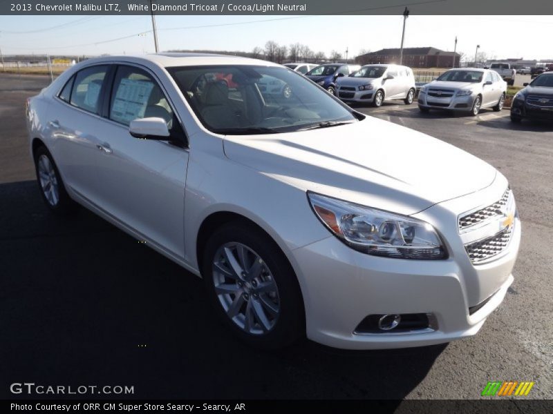 White Diamond Tricoat / Cocoa/Light Neutral 2013 Chevrolet Malibu LTZ
