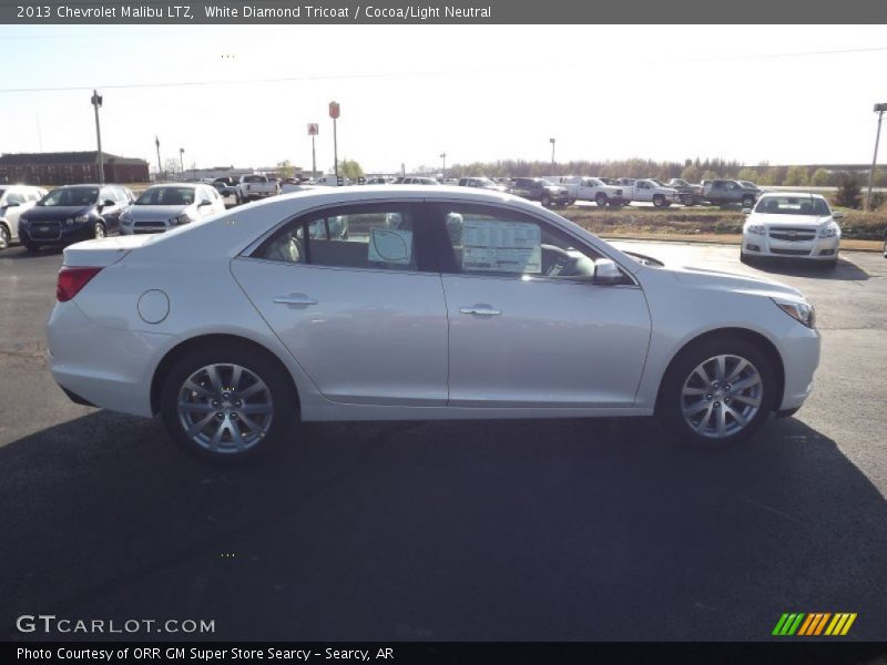 White Diamond Tricoat / Cocoa/Light Neutral 2013 Chevrolet Malibu LTZ