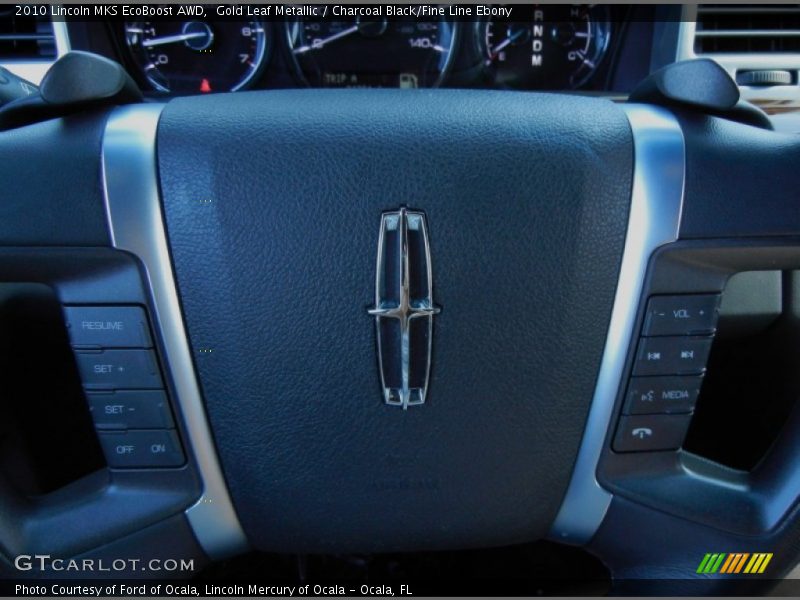 Gold Leaf Metallic / Charcoal Black/Fine Line Ebony 2010 Lincoln MKS EcoBoost AWD