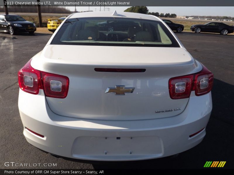 White Diamond Tricoat / Cocoa/Light Neutral 2013 Chevrolet Malibu LTZ