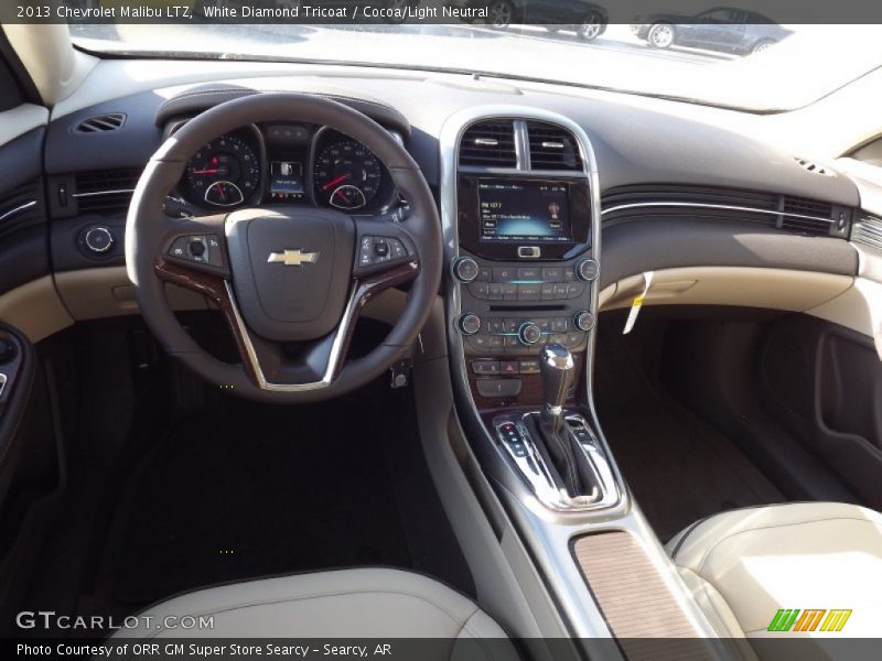 White Diamond Tricoat / Cocoa/Light Neutral 2013 Chevrolet Malibu LTZ