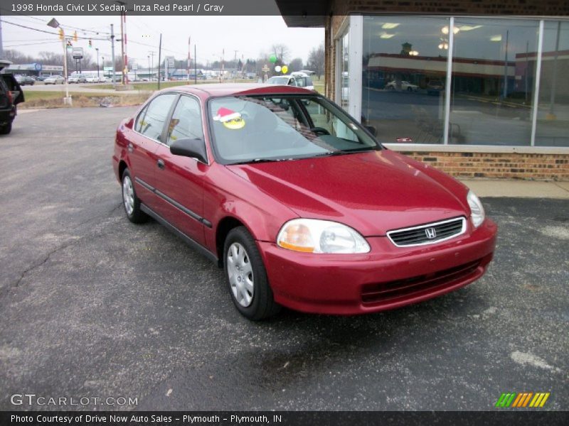 Inza Red Pearl / Gray 1998 Honda Civic LX Sedan