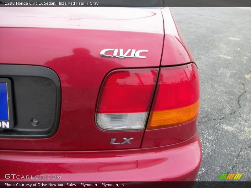 Inza Red Pearl / Gray 1998 Honda Civic LX Sedan