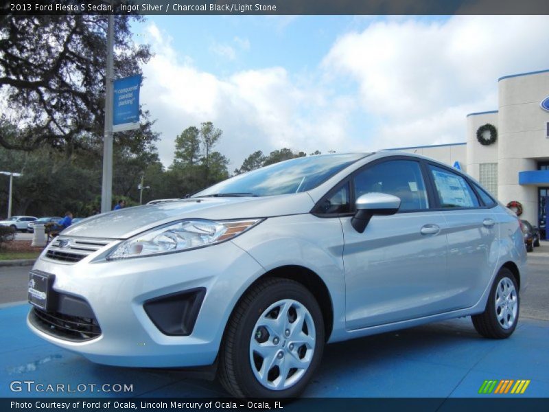 Ingot Silver / Charcoal Black/Light Stone 2013 Ford Fiesta S Sedan
