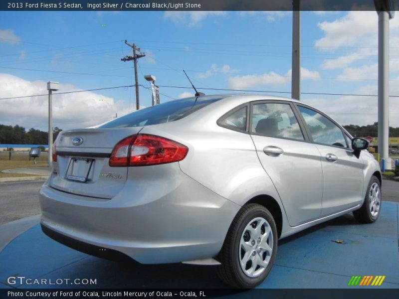 Ingot Silver / Charcoal Black/Light Stone 2013 Ford Fiesta S Sedan