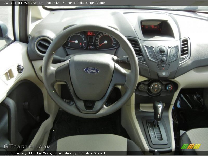Ingot Silver / Charcoal Black/Light Stone 2013 Ford Fiesta S Sedan