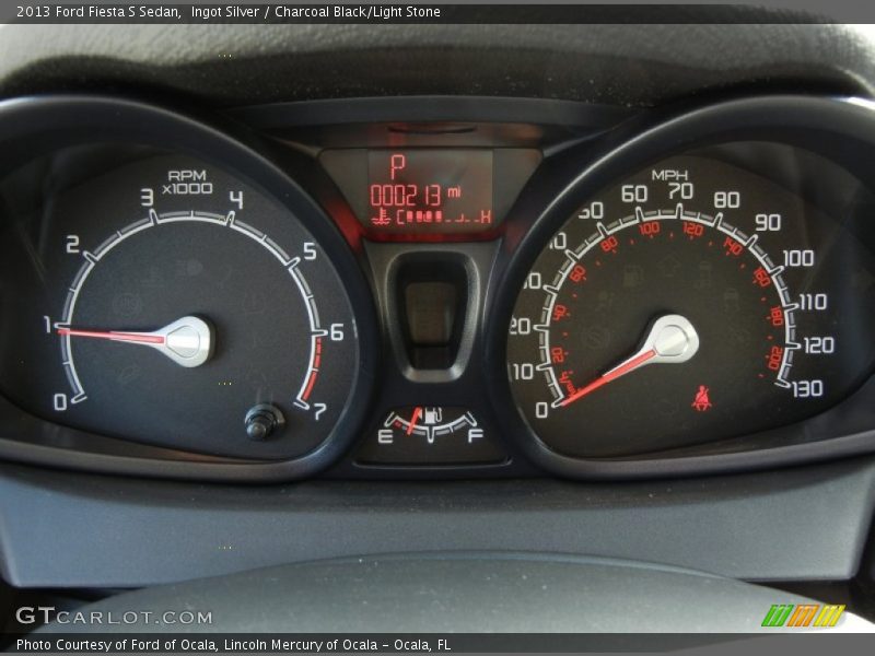 Ingot Silver / Charcoal Black/Light Stone 2013 Ford Fiesta S Sedan