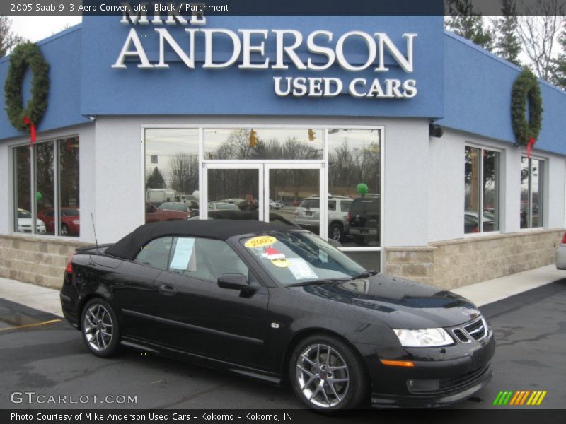 Black / Parchment 2005 Saab 9-3 Aero Convertible