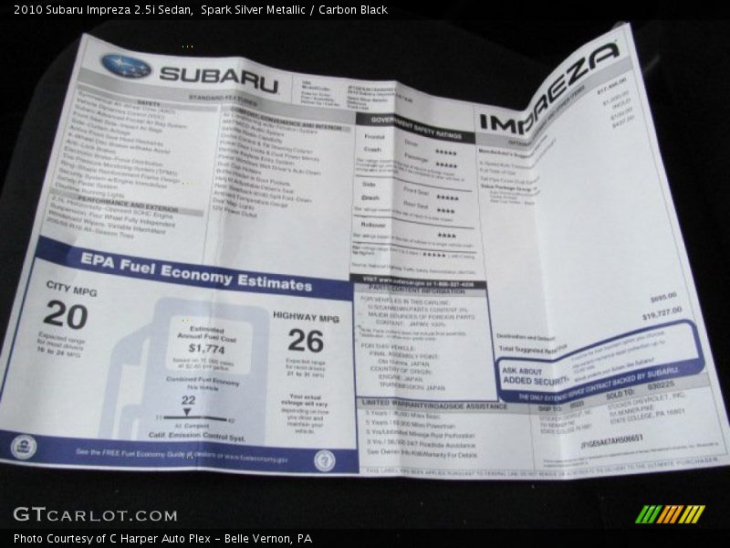 Spark Silver Metallic / Carbon Black 2010 Subaru Impreza 2.5i Sedan