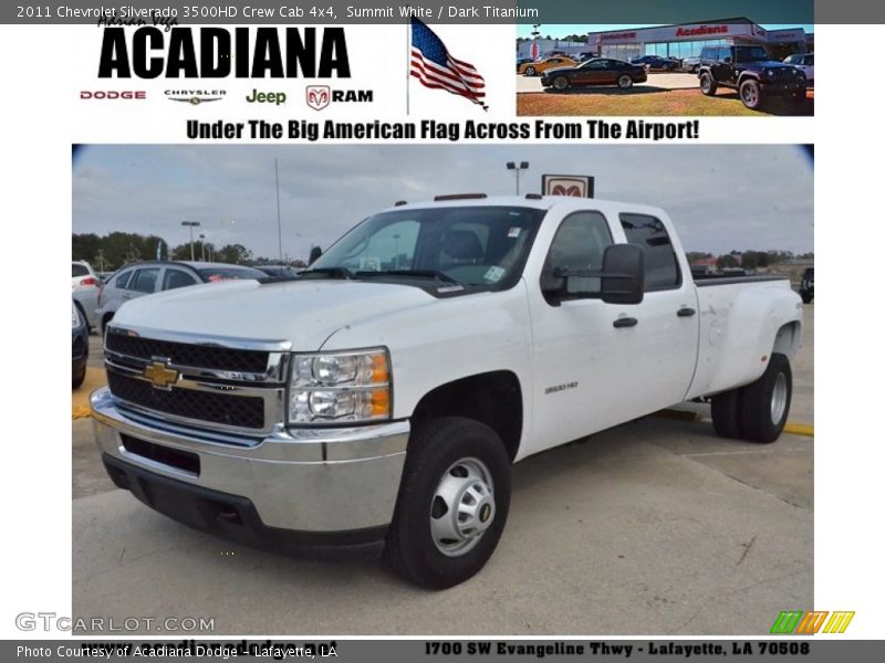 Summit White / Dark Titanium 2011 Chevrolet Silverado 3500HD Crew Cab 4x4