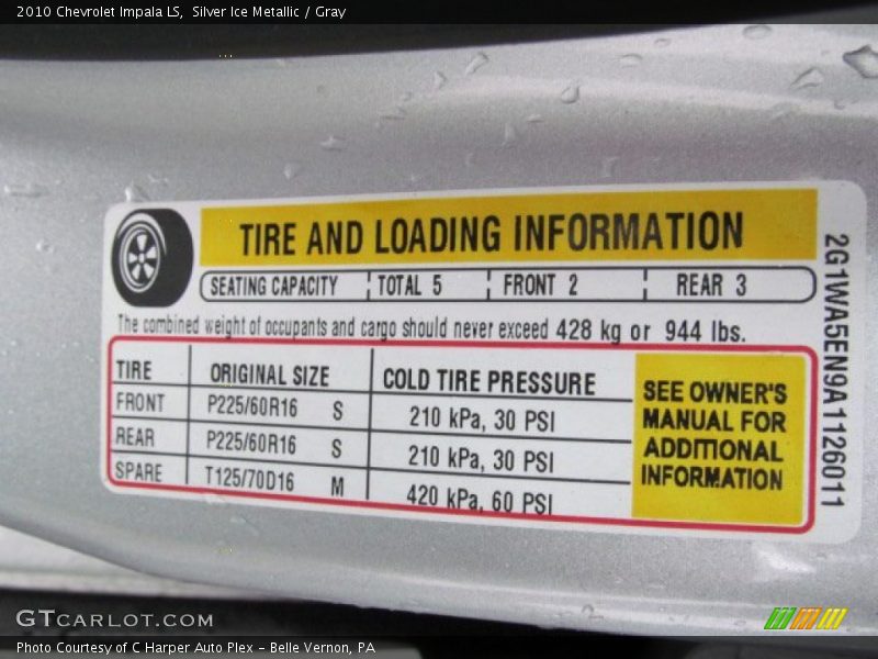 Silver Ice Metallic / Gray 2010 Chevrolet Impala LS