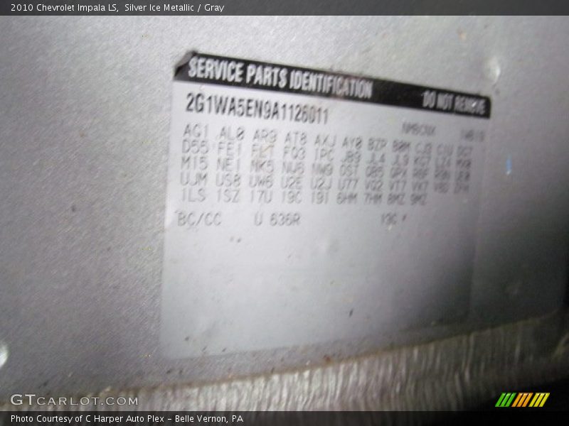 Silver Ice Metallic / Gray 2010 Chevrolet Impala LS