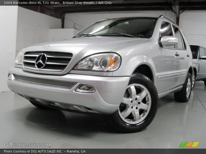 Brilliant Silver Metallic / Ash Grey 2004 Mercedes-Benz ML 500 4Matic