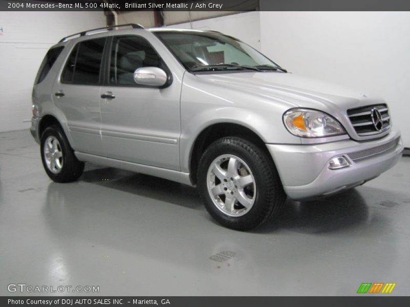 Brilliant Silver Metallic / Ash Grey 2004 Mercedes-Benz ML 500 4Matic