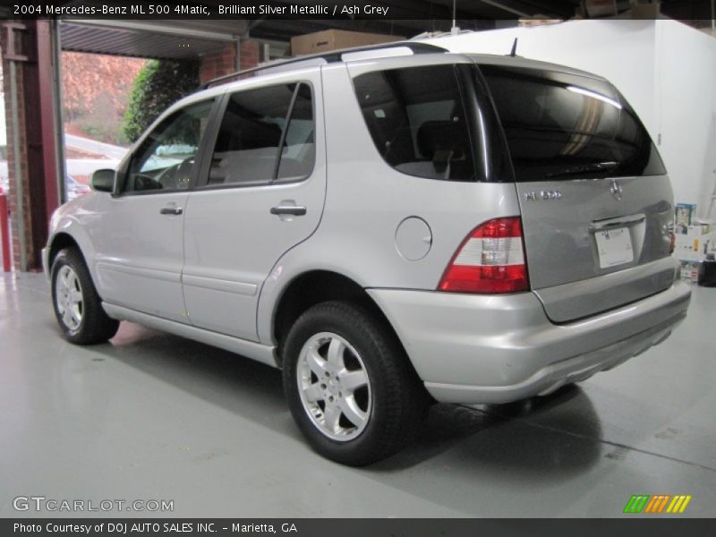 Brilliant Silver Metallic / Ash Grey 2004 Mercedes-Benz ML 500 4Matic